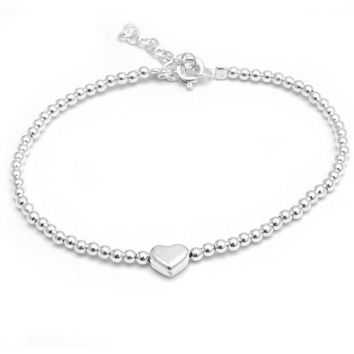 Bead and Heart Bracelet 18 to 21 cm